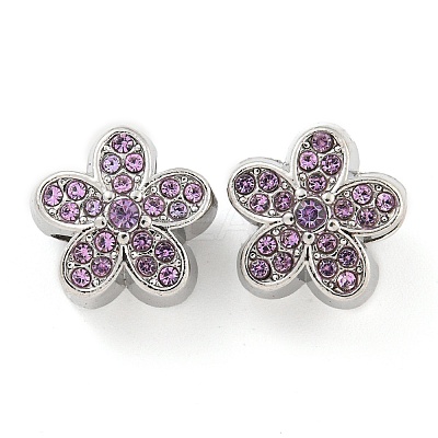 Rack Plating Alloy Rhinestone European Beads FIND-B034-17P-02-1