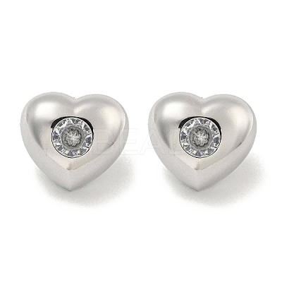 Brass Micro Pave Cubic Zirconia Stud Earrings for Women EJEW-E312-01D-P-1
