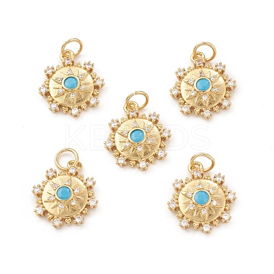 Eco-Friendly Brass Micro Pave Cubic Zirconia Pendants X-KK-I698-19G-1