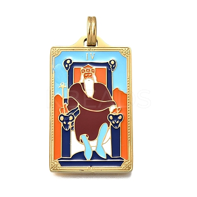 Tarot 304 Stainless Steel Enamel Pendants STAS-M119-07Q-G-1