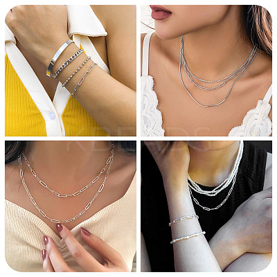 DIY 304 Stainless Steel Link Chains Bracelets/Necklaces Making Kits DIY-TA0012-41B-1