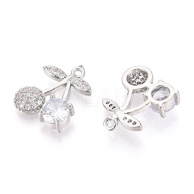 Brass Micro Pave Cubic Zirconia Pendants KK-T074-71P-01-1