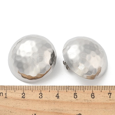 304 Stainless Steel Half Round Stud Earrings for Women EJEW-M089-10P-1