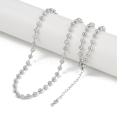 Rack Plating Brass Ball Chain Necklaces for Women NJEW-K382-12B-P-1
