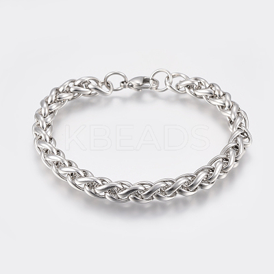 Tarnish Resistant Adjustable 304 Stainless Steel Chain Bracelets BJEW-K187-04P-1