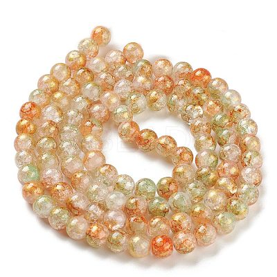 Baking Paint Crackle Glass Bead Strands DGLA-R053-05B-1