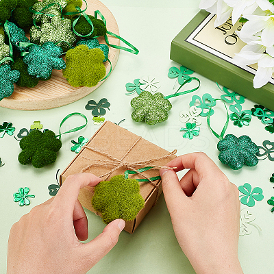 32Pcs 4 Colors Saint Patrick's Day Foam Pendant Decorations for Christmas Tree FIND-GA0003-02-1