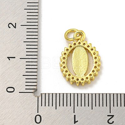 Virgin Mary Theme Rack Plating Brass Micro Pave Cubic Zirconia Pendants KK-C074-28G-01-1