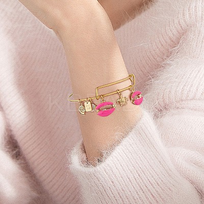 DIY Word Charm Bangle Making Kits DIY-SZ0008-09-1