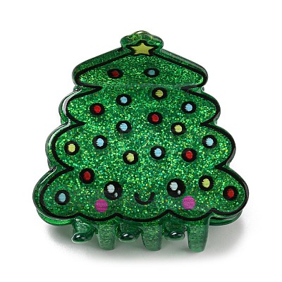 Christmas Theme Glitter Acrylic Claw Hair Clips PHAR-R179-05-1