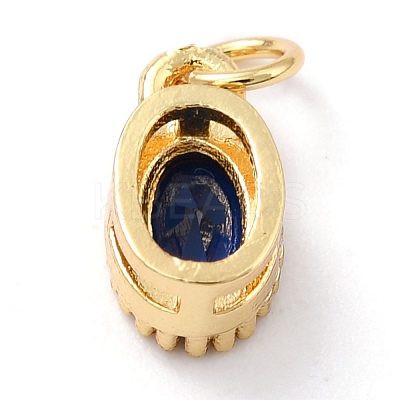 Real 18K Gold Plated Brass Inlaid Cubic Zirconia Charms ZIRC-L100-079G-02-1