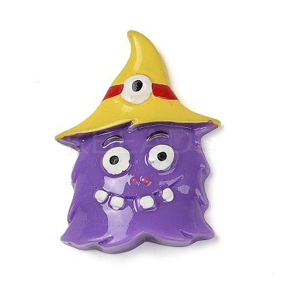 Ghost with Witch Hat Halloween Opaque Resin Decoden Cabochons RESI-R446-02F-1