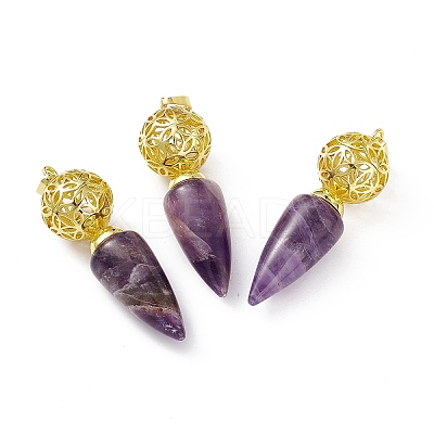 Natural Amethyst Big Pendants G-H281-07G-09-1