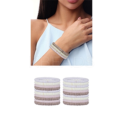 Polymer Clay Heishi Surfer Stretch Bracelets Set BJEW-SW00127-1