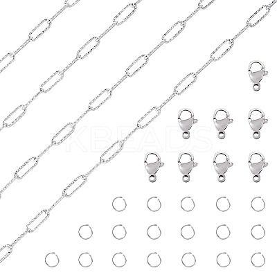 DIY 304 Stainless Steel Link Chains Bracelets/Necklaces Making Kits DIY-TA0012-41B-1