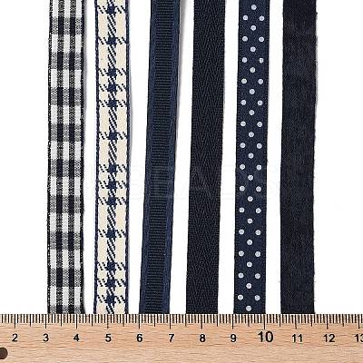 18 Yards 6 Styles Polyester Ribbon SRIB-Q022-E03-1