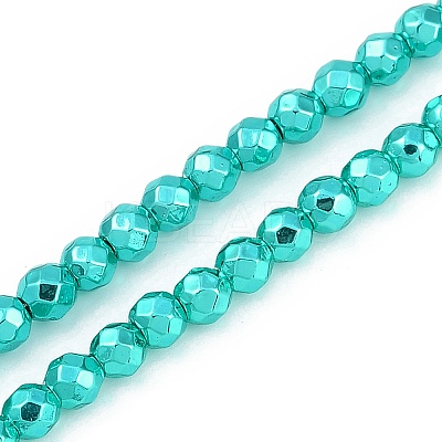 Baking Paint Electroplated Synthetic Non-magnetic Hematite Beads Strands G-H072-A01-01J-1