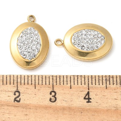 Polymer Clay Rhinestone Pendants STAS-Q345-04G-01-1