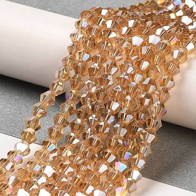 Transparent Electroplate Glass Beads Strands EGLA-A039-T6mm-B18-1