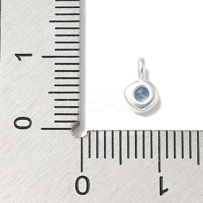925 Sterling Silver Cubic Zirconia Flat Round Charms STER-R002-02S-09-1