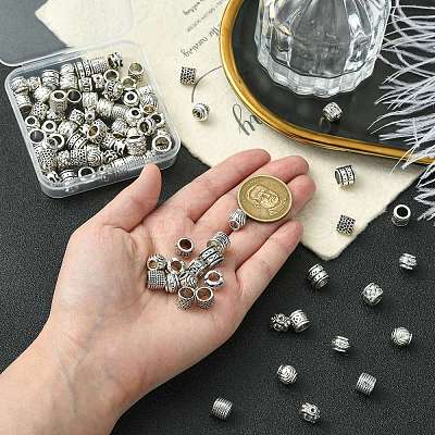 100Pcs 10 Styles Tibetan Style Alloy European Beads FIND-CJ0003-73-1