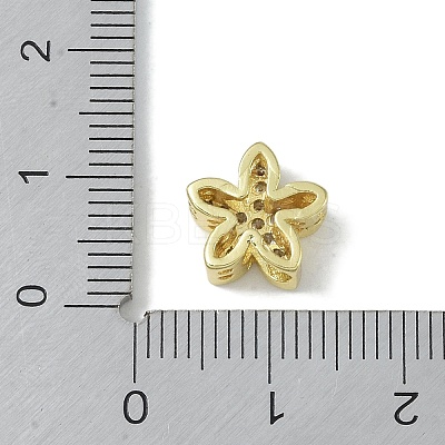 Rack Plating Brass Micro Pave Clear Cubic Zirconia Beads KK-A220-11A-G-1