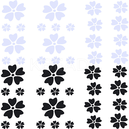 4 Sheets 2 Colors Flower PVC Waterproof Car Stickers DIY-GF0008-94B-1