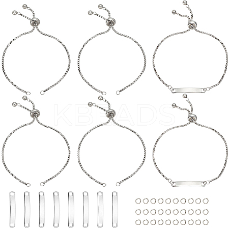 10Pcs Adjustable 304 Stainless Steel Slider Bracelet Making DIY-SC0026-30B-1