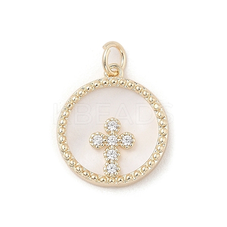 Brass Micro Pave Clear Cubic Zirconia Pendants KK-A207-10B-G-1