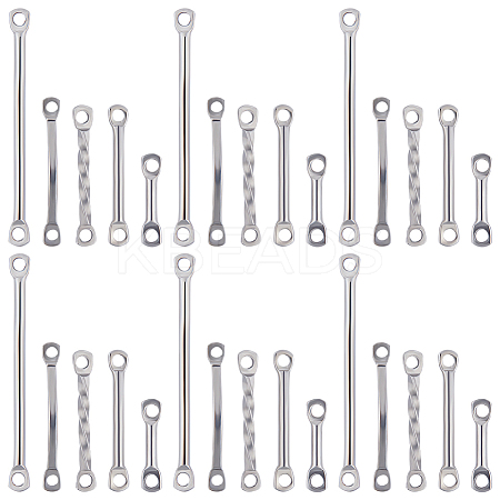 Beebeecraft 100Pcs 5 Styles 304 Stainless Steel Connector Charms STAS-BBC0002-76-1
