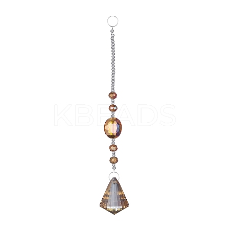 Crystal Teardrop Beaded Wall Hanging Decoration Pendant Decoration LS-HJEW-G019-01F-1