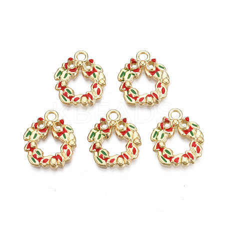 Rack Plating Alloy Enamel Pendants LS-ENAM-N055-122-1