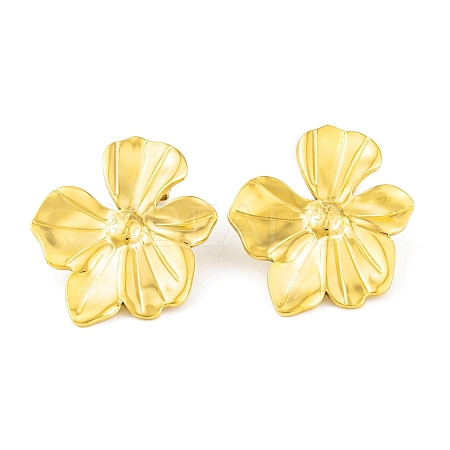 Ion Plating(IP) 304 Stainless Steel Stud Earrings for Women EJEW-A049-10G-1