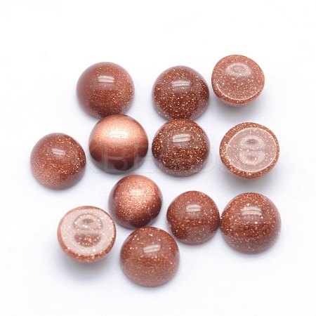 Synthetic Goldstone Cabochons G-P393-R24-4MM-1