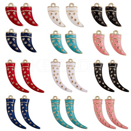 24Pcs 12 Style Rack Plating Alloy Enamel Pendants ENAM-SZ0002-47-1