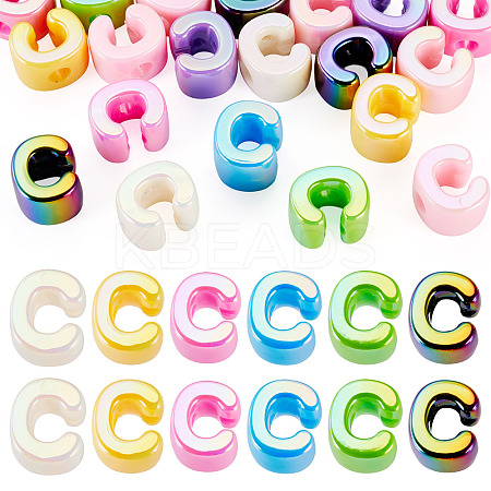 20Pcs UV Plating Opaque Acrylic European Beads OACR-TADJ0001-16C-1
