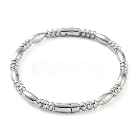 201 Stainless Steel Hinged Bangle STAS-Z057-01C-1
