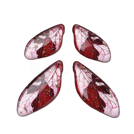 4Pcs Transparent Epoxy Resin Butterfly Wings Pendants RESI-C057-03B-1