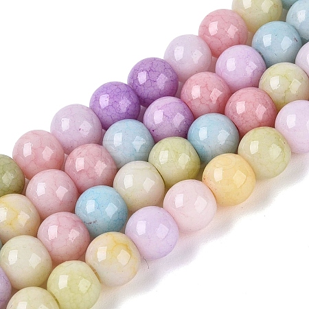 Ombre Effect Opaque Crackle Glass Beads Strands GLAA-Q106-01A-A09-1