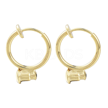 Brass Clip-on Earring Converters Findings KK-T038-243G-1