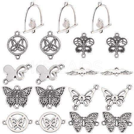 72Pcs 9 Styles Tibetan Style Zinc Alloy Connector Charms TIBE-SC0001-79-1