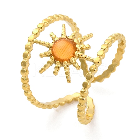 Golden 304 Stainless Steel Open Cuff Rings RJEW-K261-06G-01-1