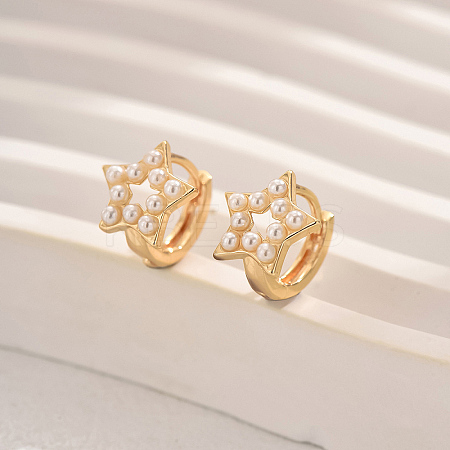 Star Brass Hoop Earrings for Women HZ8396-1