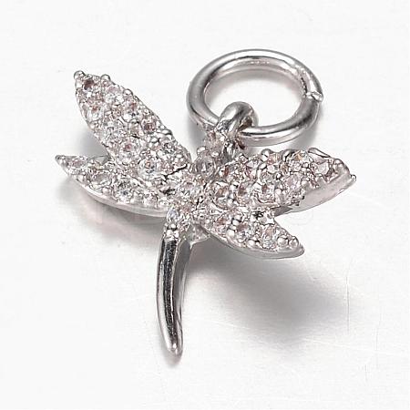 Brass Micro Pave Cubic Zirconia Charms ZIRC-K045-09P-1