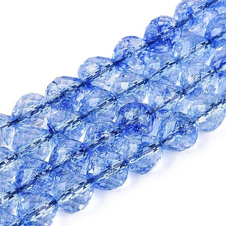 Crackle Transparent Glass Beads Strands GLAA-N068-04A-02-1