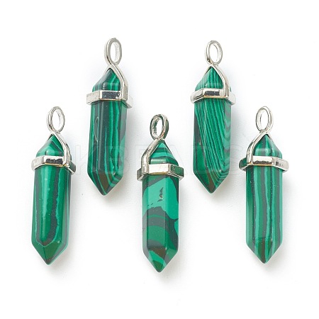 Synthetic Malachite Pointed Pendants G-M378-01P-A13-1
