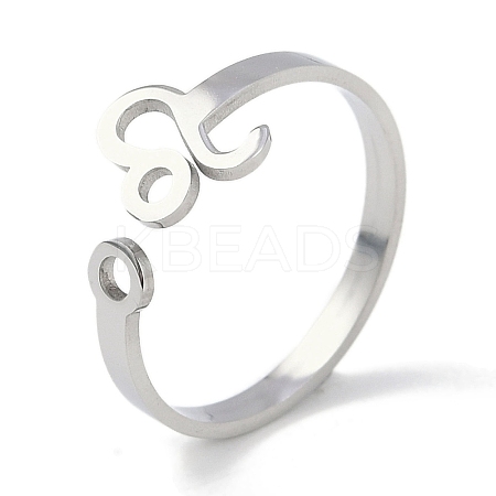 Non-Tarnish Constellations 304 Stainless Steel Open Cuff Ring for Women RJEW-L122-001P-11-1