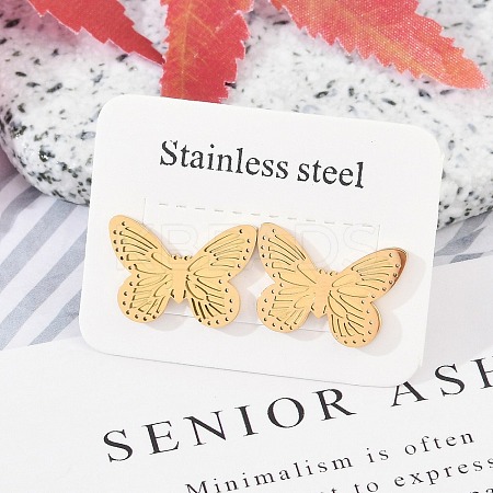 304 Stainless Steel Stud Earrings EJEW-M070-15G-1