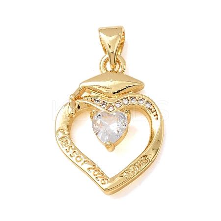 Brass Micro Pave Cubic Zirconia Pendants KK-CBA0009-10G-A-1
