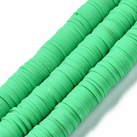 Flat Round Handmade Polymer Clay Beads CLAY-R067-12mm-06-1